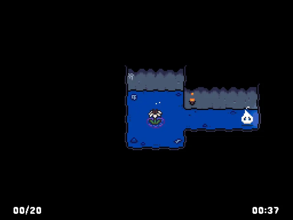 God’s Flower waiting in the center of the starting screen after the Trial 4 stone is activated