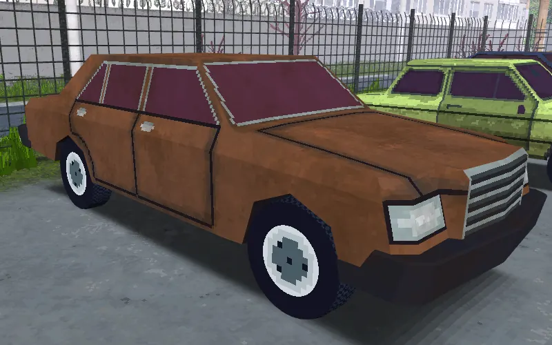 A rust brown DAIWAI Eternity, a long saloon with a chrome grille