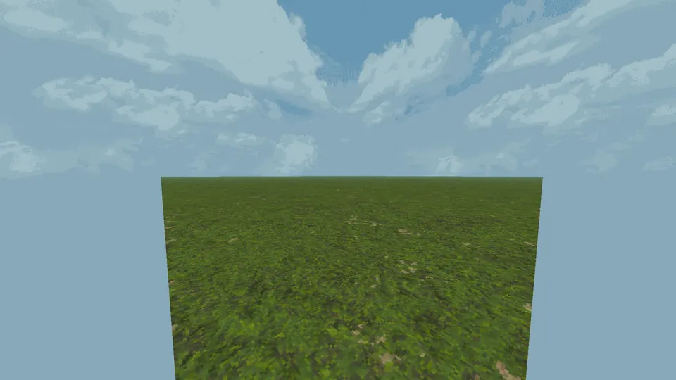 A blank grass map before the editor interface is opened