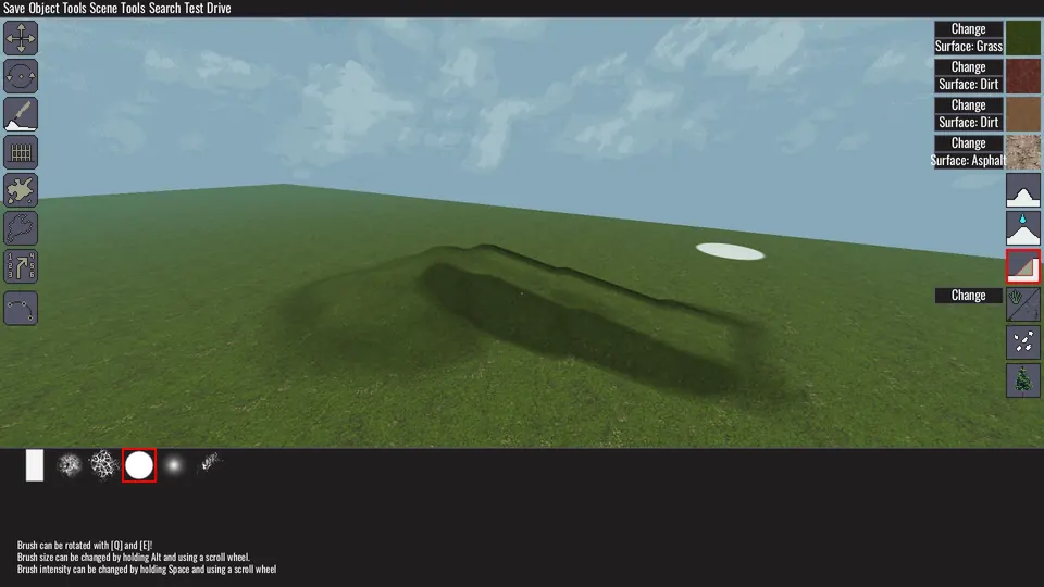 The finished terrain ramp after placement