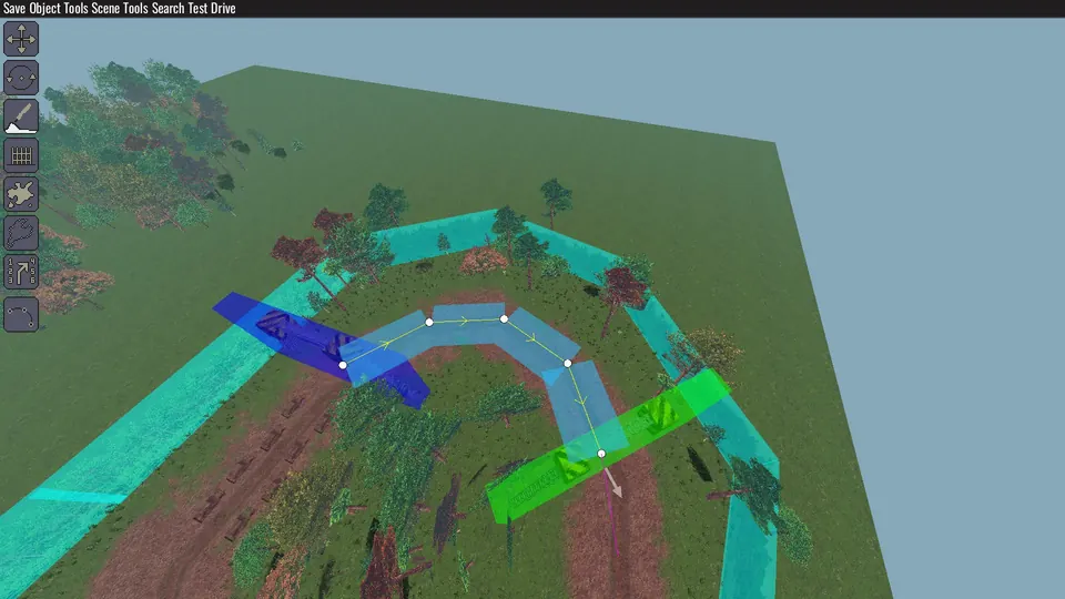 Path points connected through the circuit's checkpoints