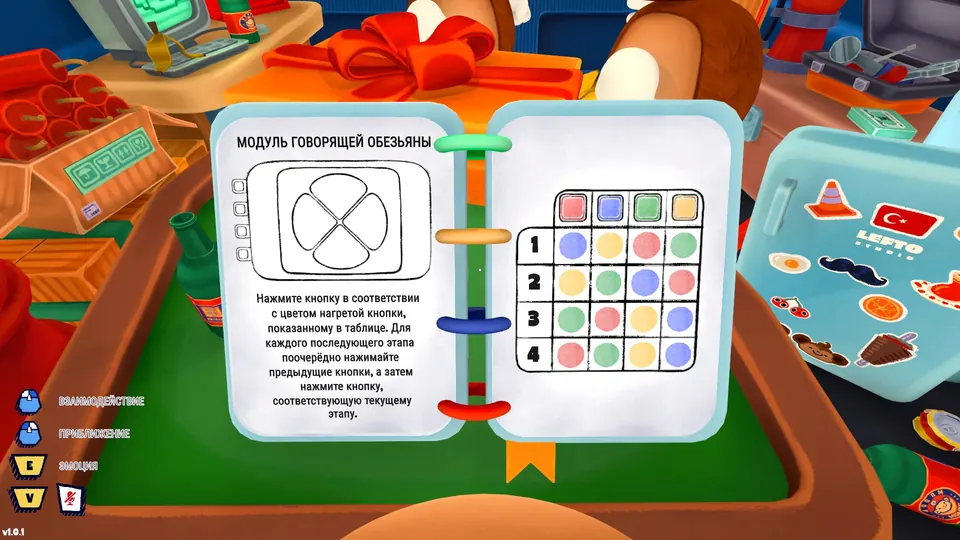 The four-stage Talking Monkey chart that maps the heated button's color to the next press