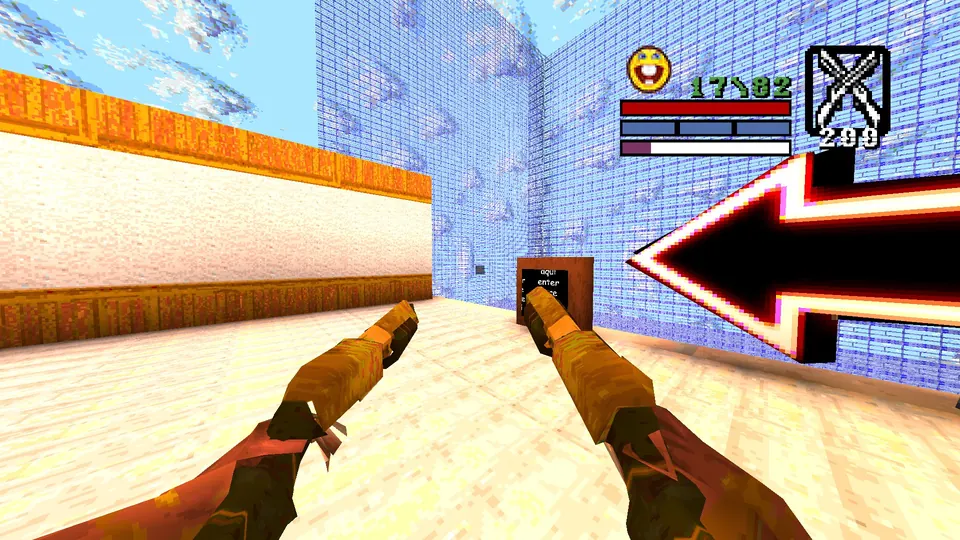 The button with the big red arrow pointing at it in Caldeirao do Ruke