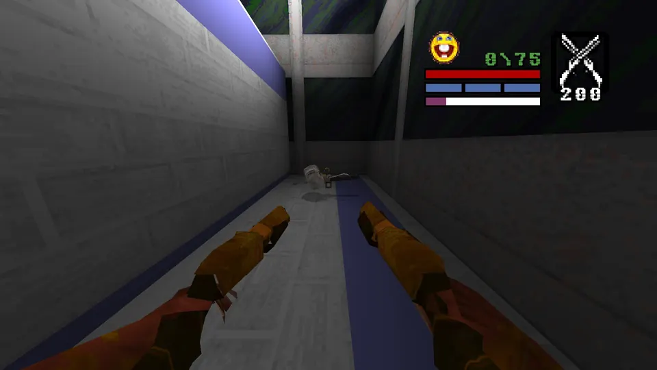 The sliding panel in Maracananzinho pulled back, with the weapon lying in the trench underneath