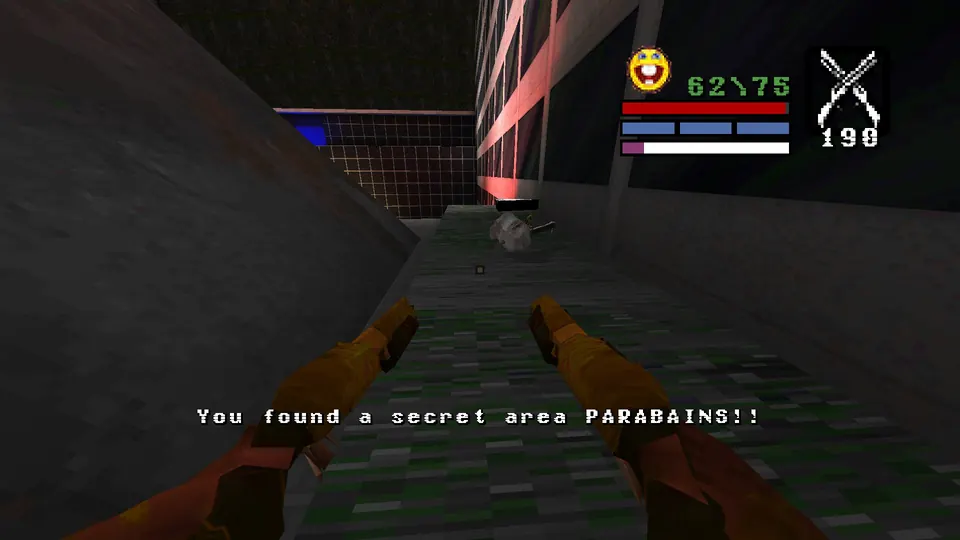 The fish shop roof in Maracananzinho with the secret area message on screen