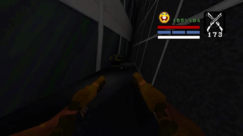 The dark passage around the left side of the large Lapa tower, with the Black Armor at the end