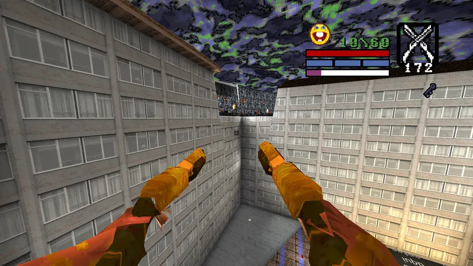 The large hole between the buildings in Praca da Se that you cross with a double jump and three dashes