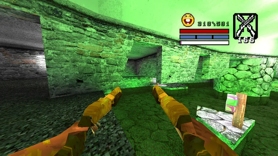 The upper platform above the slime pits in Forte de Sao Marcelo that you jump around from