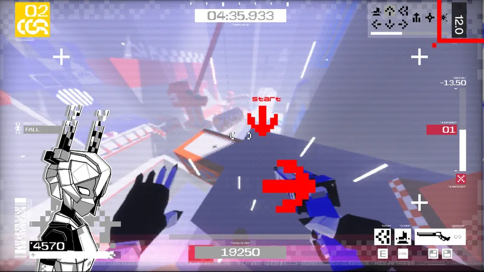 Sphere 3-2 RUNOFF: the first open area left of the start, with the crane and its ESPER ahead