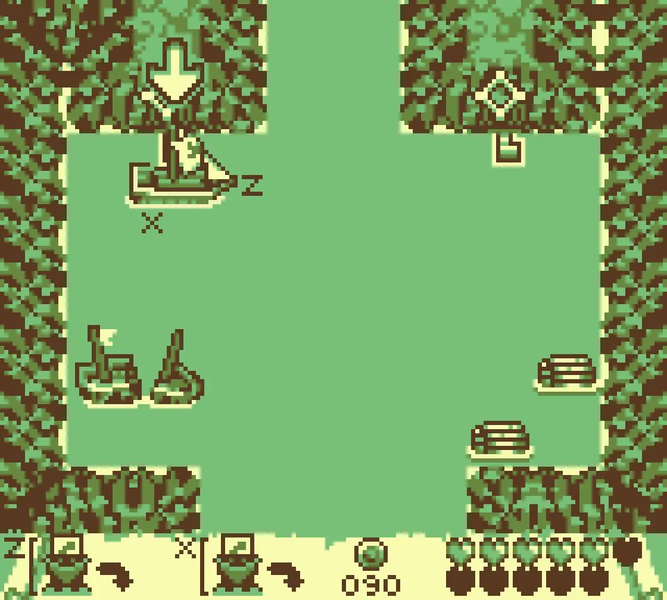 Fishing spot D: where to dock the boat, marked with an arrow