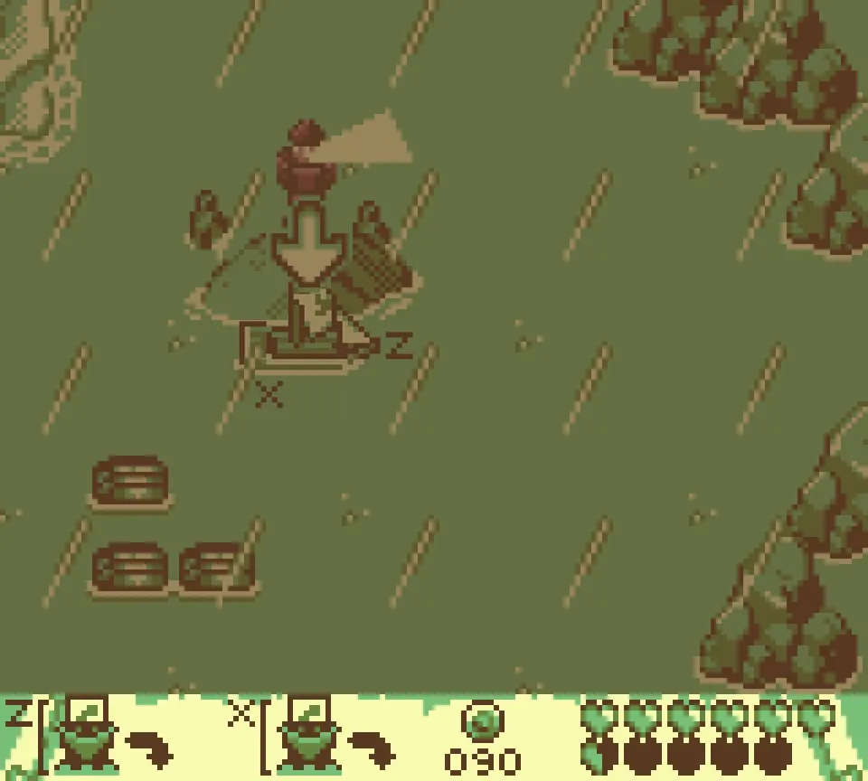 Fishing spot H: docking point in the rain, marked with an arrow