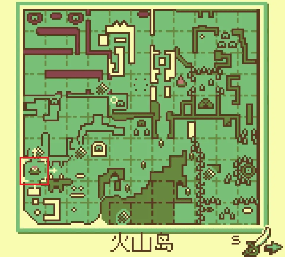 World map with the volcano island boxed in red on the far left