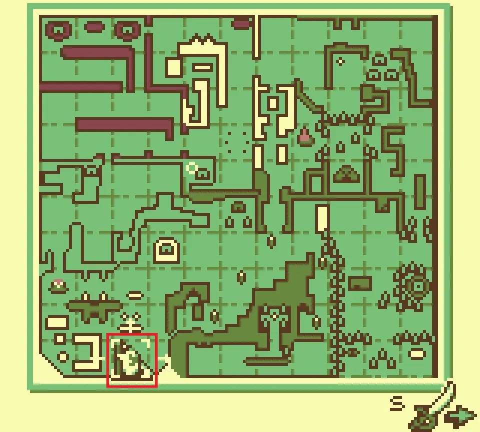 World map with the fat parrot's small island boxed in red