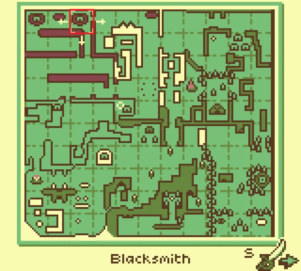 World map with the Blacksmith island boxed in red
