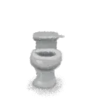 The Toilet collectible, a plain white toilet with the lid up.