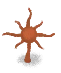 The Sun Totem collectible, an orange sun with eight pointed rays.