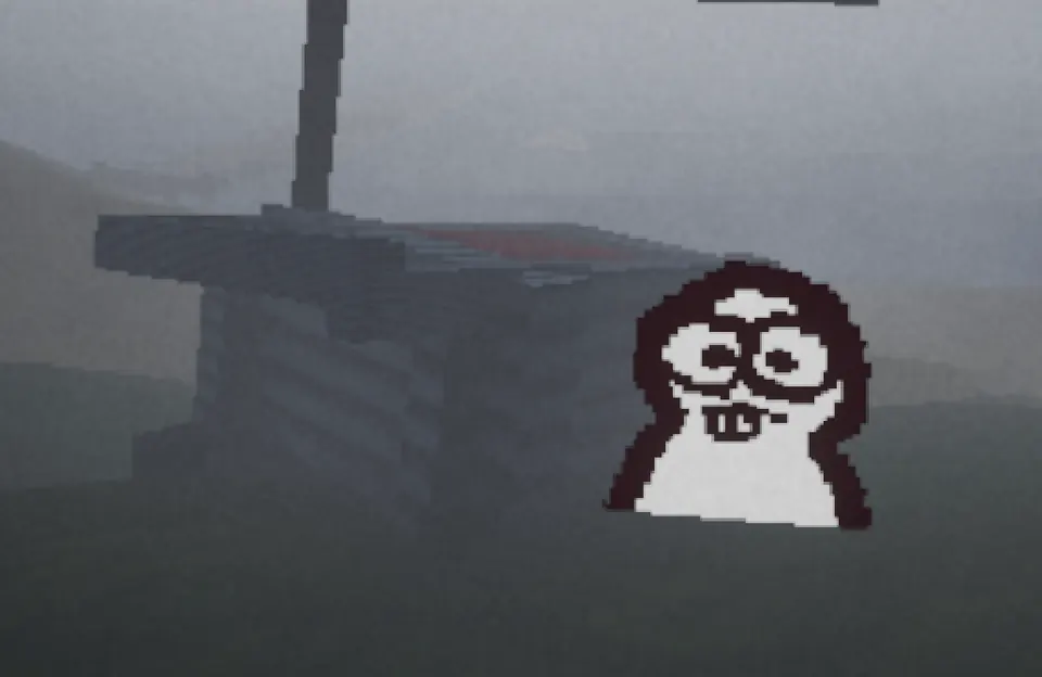 The buck-toothed kid standing beside the ice cream stand