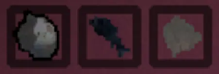 The three meme items for the Heart of the Beast in the collection screen