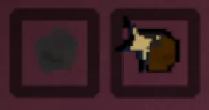 A normal stone next to the shiny rock in the collection screen