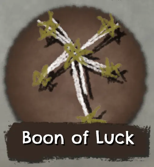 Boon of Luck icon: chalk lines spreading from one star like a pinwheel