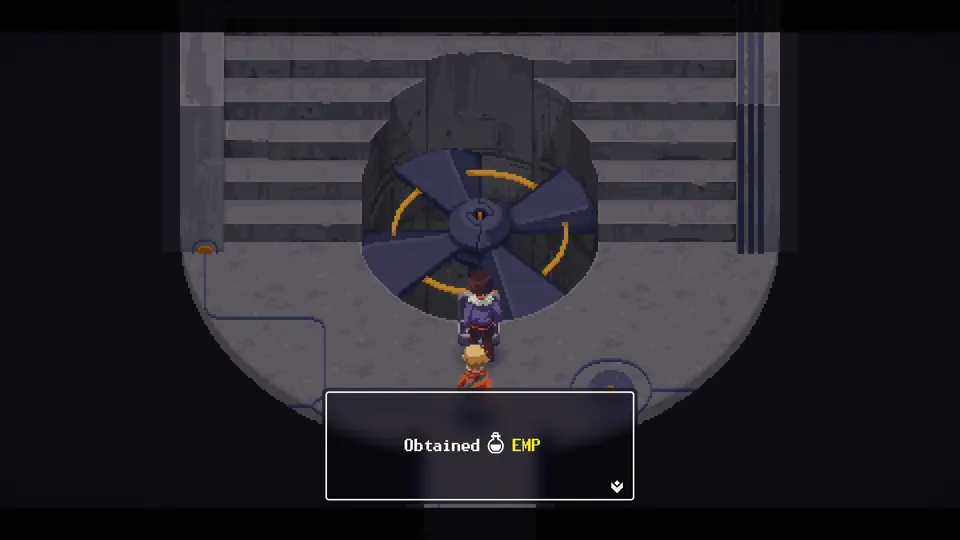 The Obtained EMP message in the Chapter 8 room with the giant fan