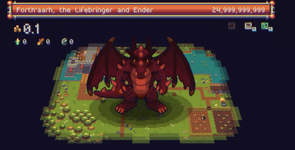 Forth'aarh, the Lifebringer and Ender, filling the map with just under 25 billion HP on the bar above him