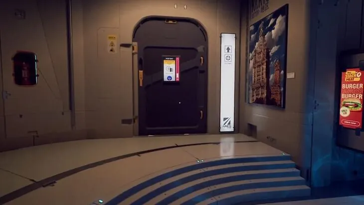 The Pod Bay Access door straight ahead from the Kitchen