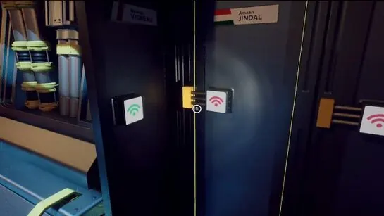 Amaan Jindal's locker in the Pod Bay, next to Miranda's