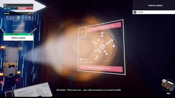 The Horizon Probe projecting a circular symbol onto the Lobby wall