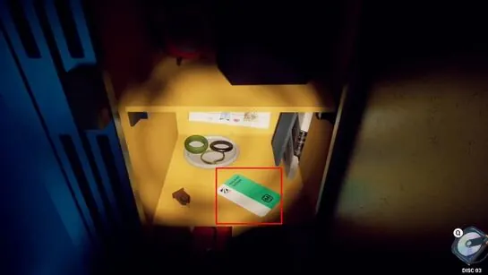 The green Railway System card outlined on the second shelf of Jahi's locker