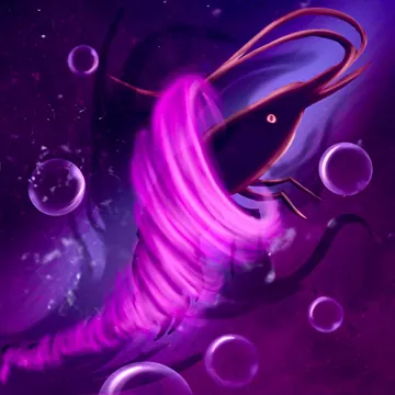 Ghost Blink, the Dark shrimp trailing pink energy through a warp