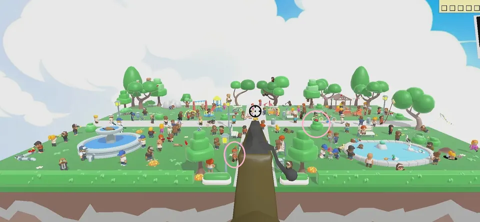 Willy and the Jiangshi's bush circled in the middle of Perky Park