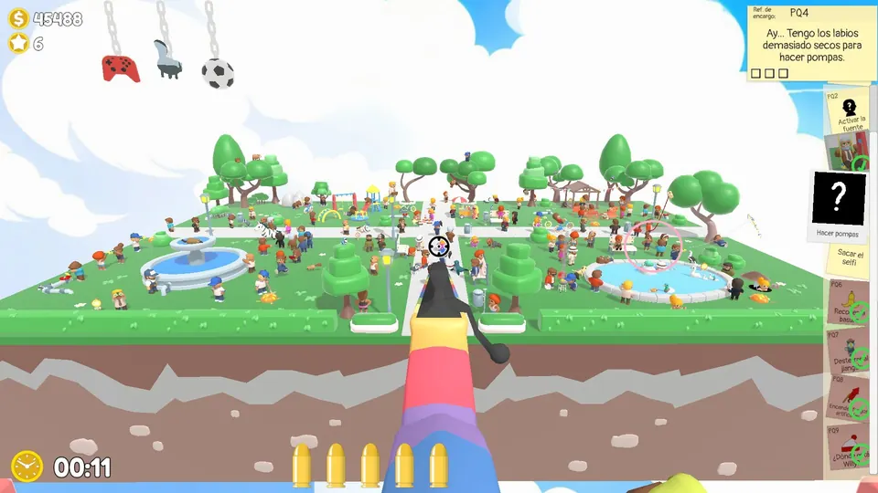 Perky Park bubbles: spawn spot 2 of 3, circled on the map