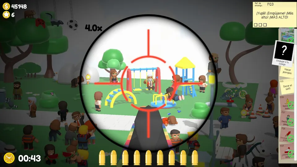 The swing set in the top left of Perky Park