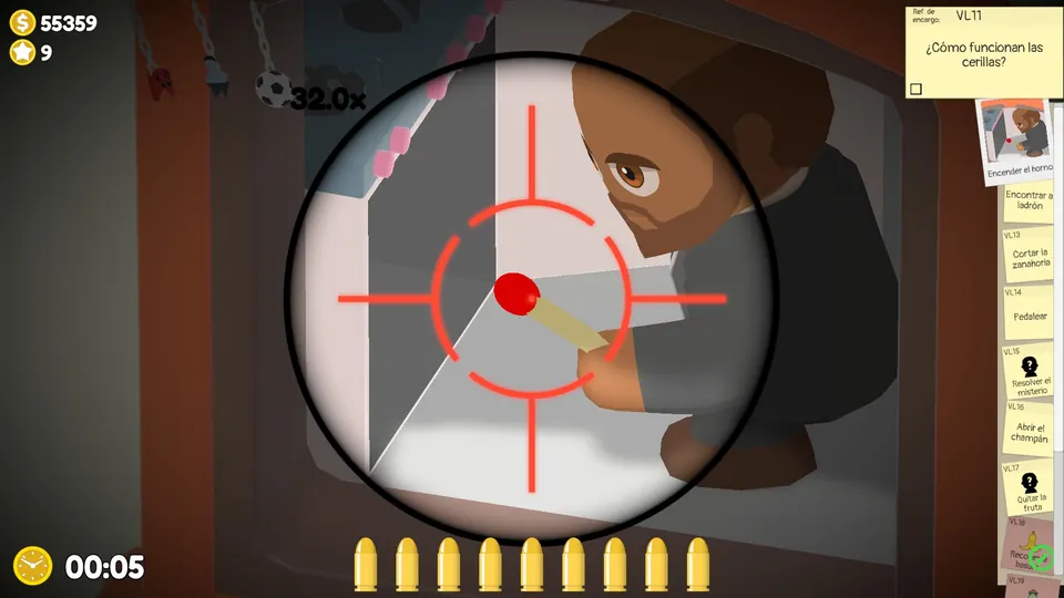 Close-up of the match head to shoot