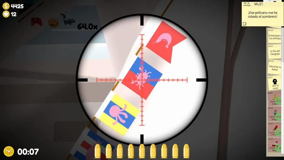 Close-up of the flags on the sail, crab flag included