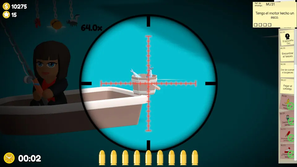 Close-up of the bait bucket to shoot
