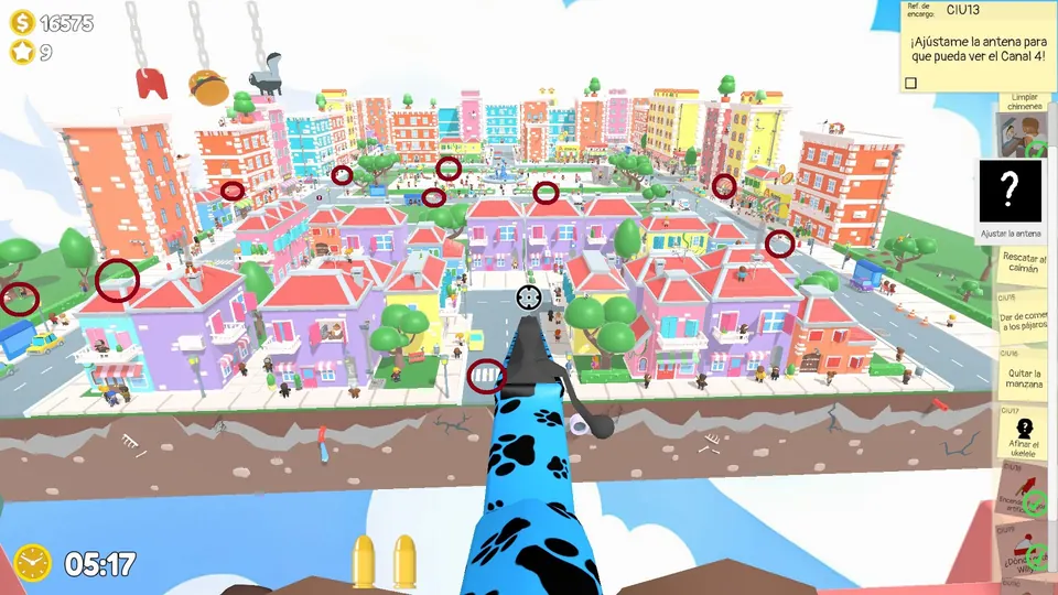 All ten Central City bananas circled on the city overview