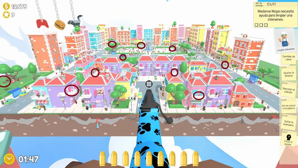 All ten Central City fireworks circled on the city overview