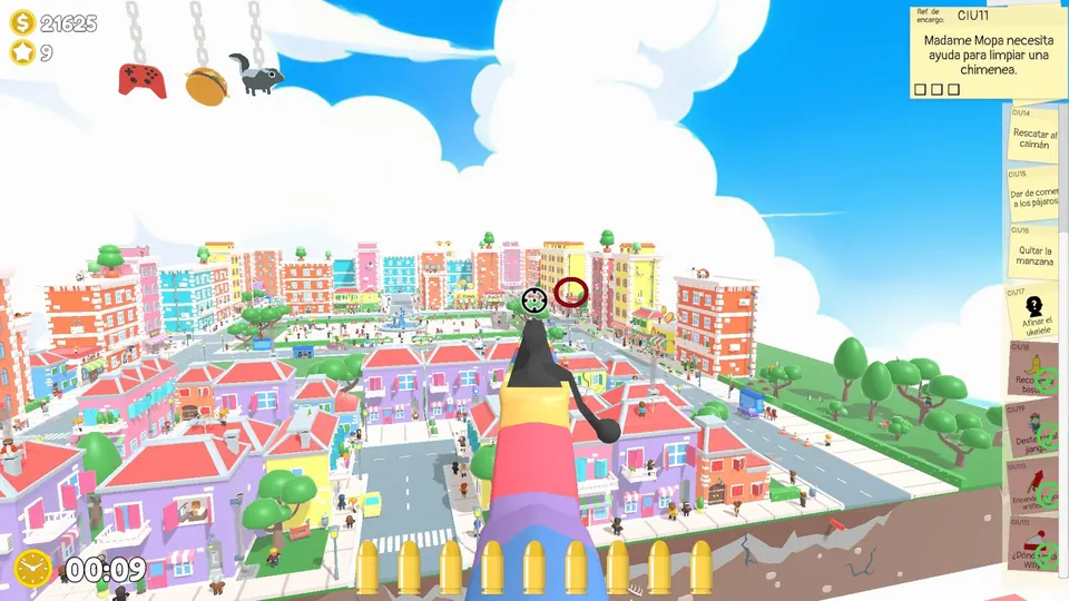 City Day 1 aerial: spawn spot 2 of 3, circled on the map