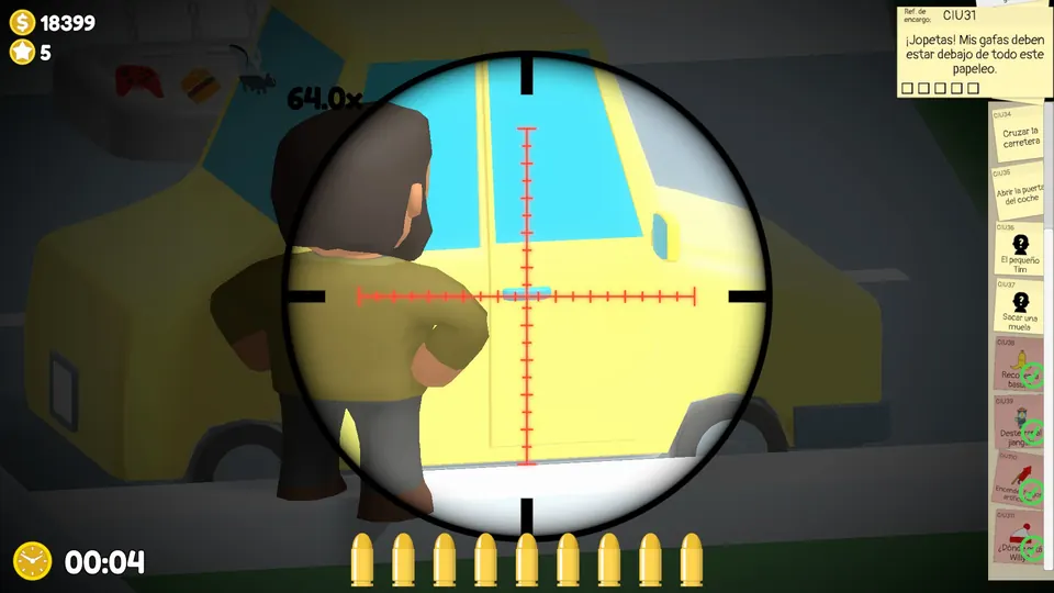 Close-up of the yellow car's door handle