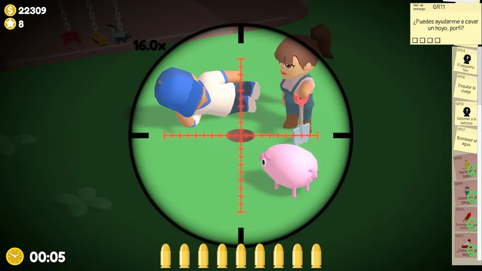 Close-up of the hole to shoot four times