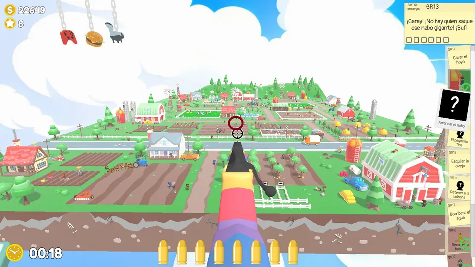 Farm Day 1 turnip: spawn spot 1 of 3, circled on the map