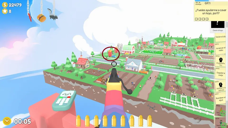 Farm Day 1 silo: spawn spot 1 of 3, circled on the map