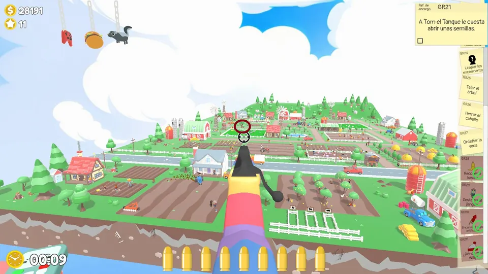 Farm Day 2 tree: spawn spot 2 of 3, circled on the map