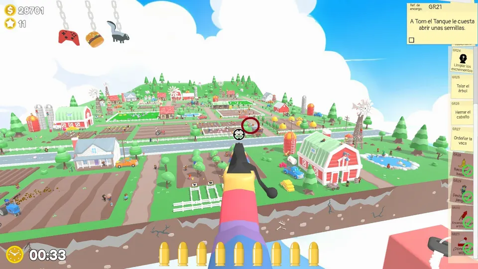 Farm Day 2 cow: spawn spot 2 of 3, circled on the map