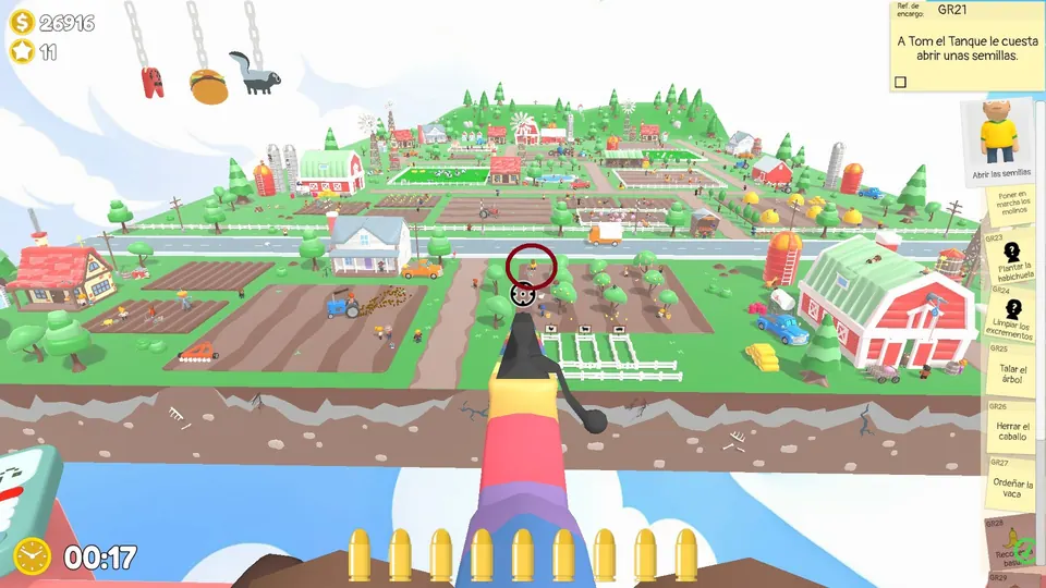 Farm Day 2 seeds: spawn spot 1 of 3, circled on the map