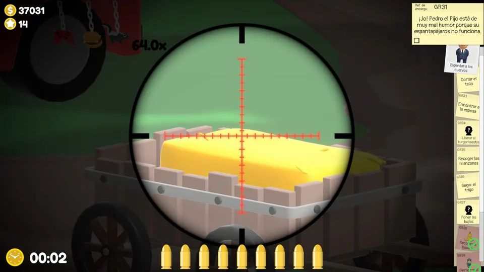 Close-up of the hay cart hiding the NPC