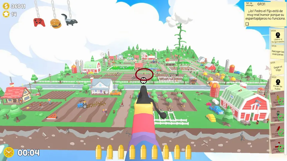 Farm Day 3 wheat: spawn spot 3 of 3, circled on the map
