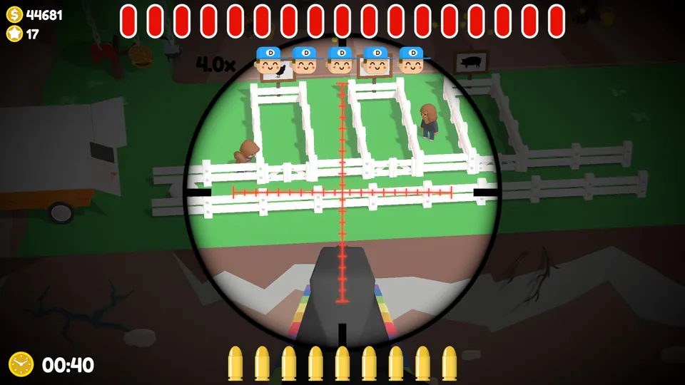 The three pens and gates in the Funky Farm boss